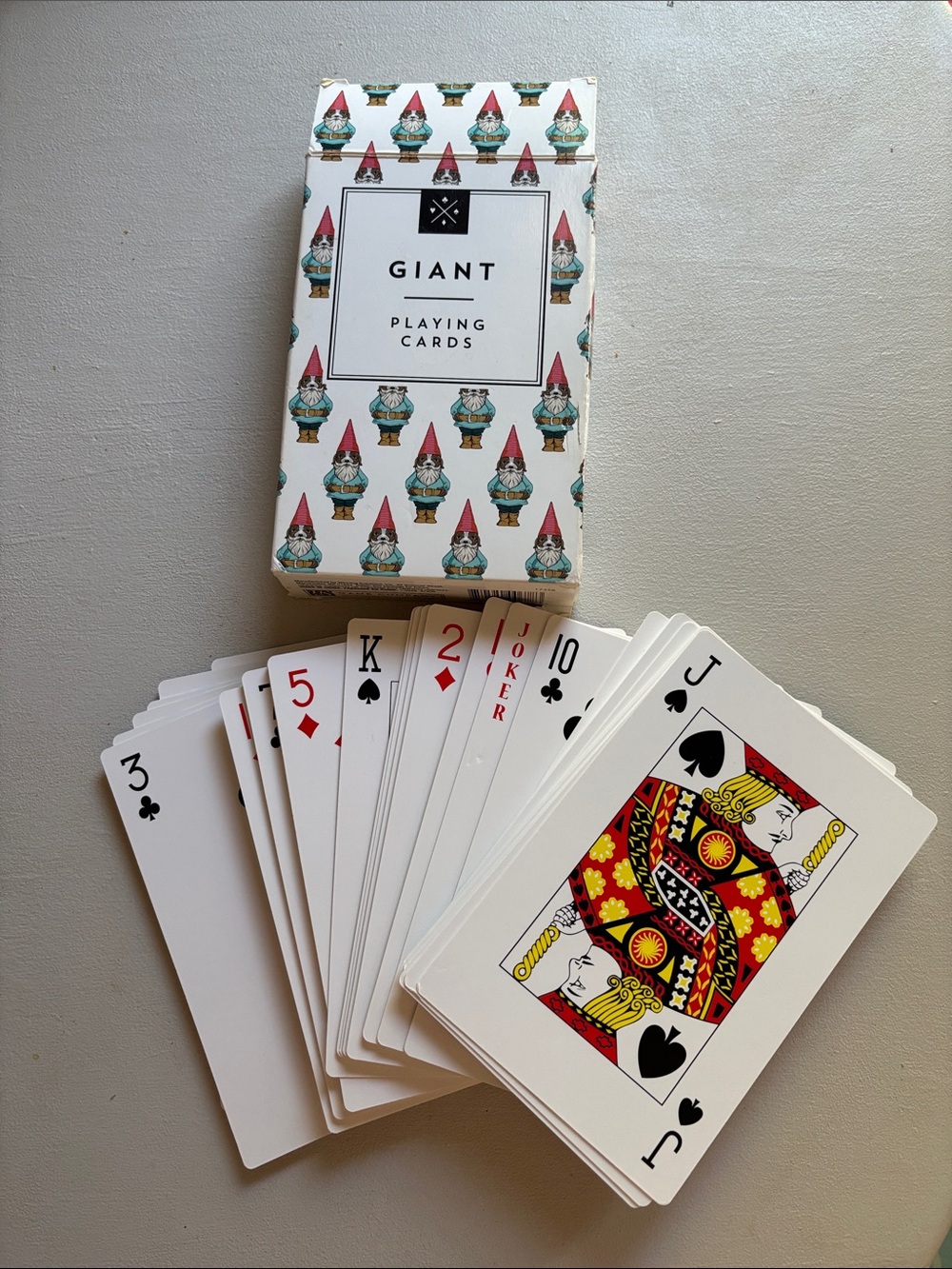 Giant Playing Cards - White with Red & Black Accents
